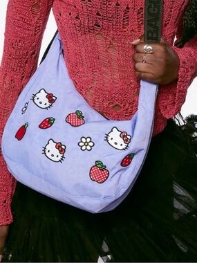 BAGGU Hello Kitty Crescent Nylon Bag Purse